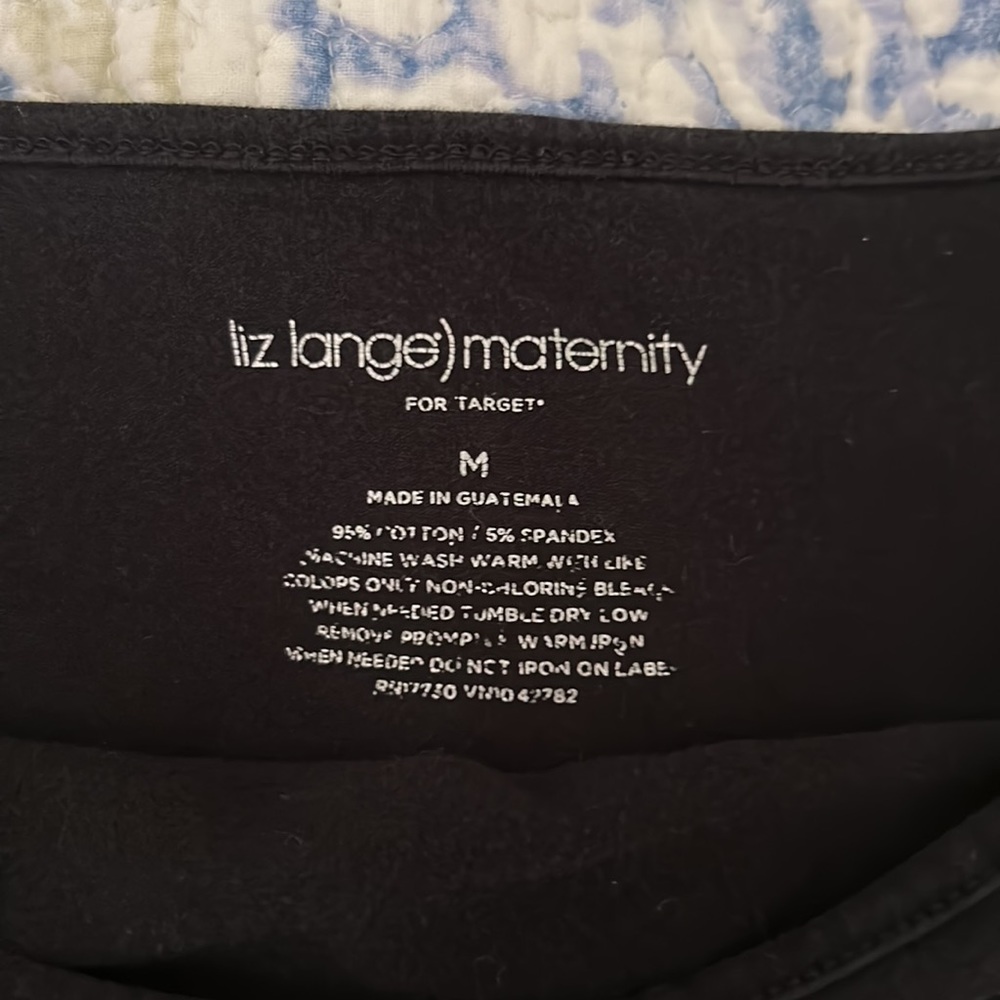 Liz Lange Maternity for target black 95% cotton/5% spandex camisole/tank top. M - Picture 3 of 5